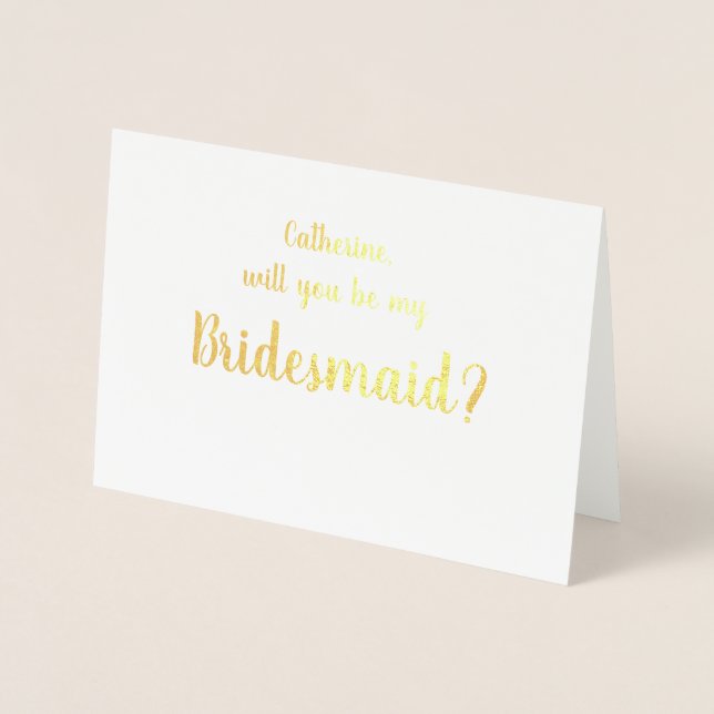 S'il vous plaît être ma carte de voeux Bridesmaid  (Devant)