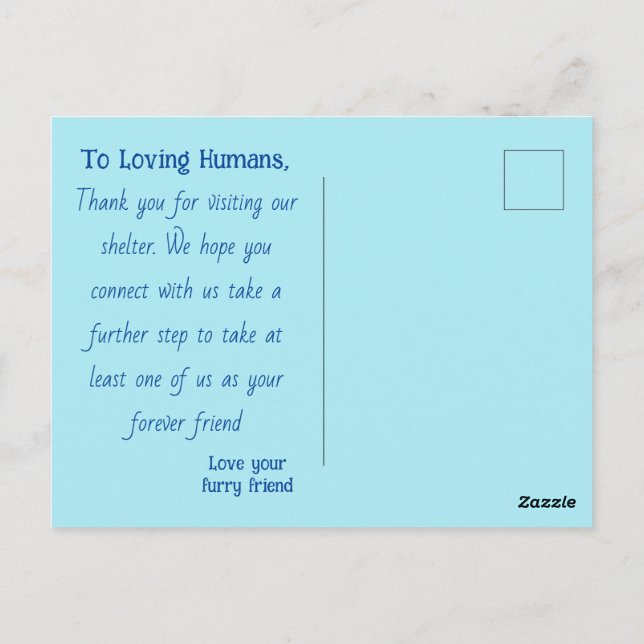 S'Il Vous Plaît M'Adopter Carte Postale (Dos)