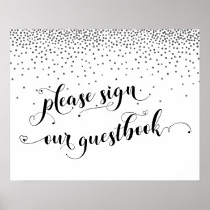S'il vous plaît signer notre livre d'or Confettis