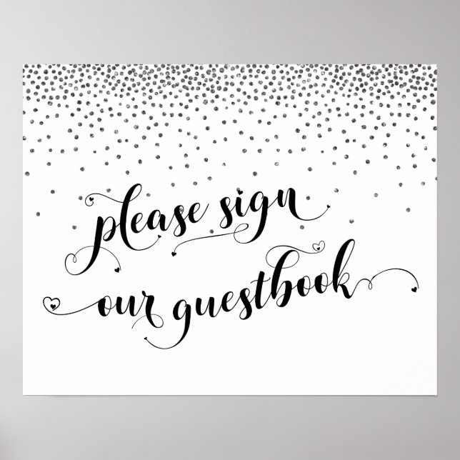 S'il vous plaît signer notre livre d'or Confettis  (Devant)