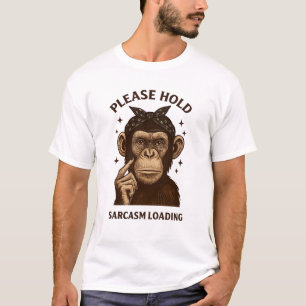 s'il vous plaît tenir un t-shirt de chargement de 