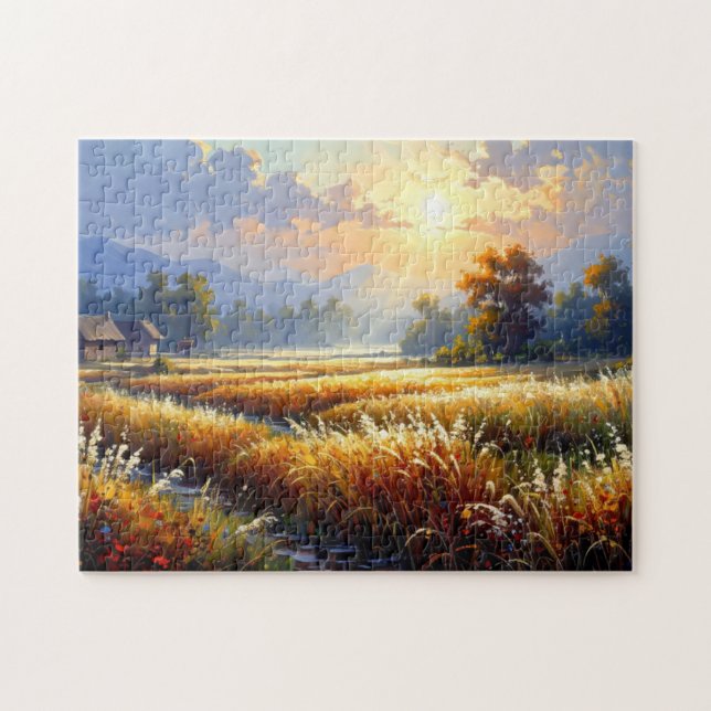 Silence Ambré sur le Puzzle des Champs (Horizontal)