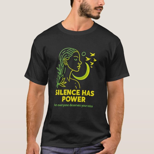 SILENCE HAS POWER  - neon minimalist Basic T-Shirt (Devant)
