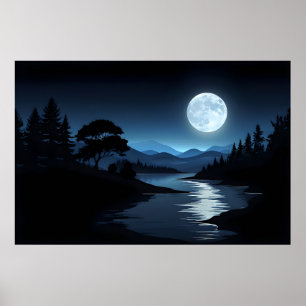Silence sur la Lune - Poster Serene Landcape