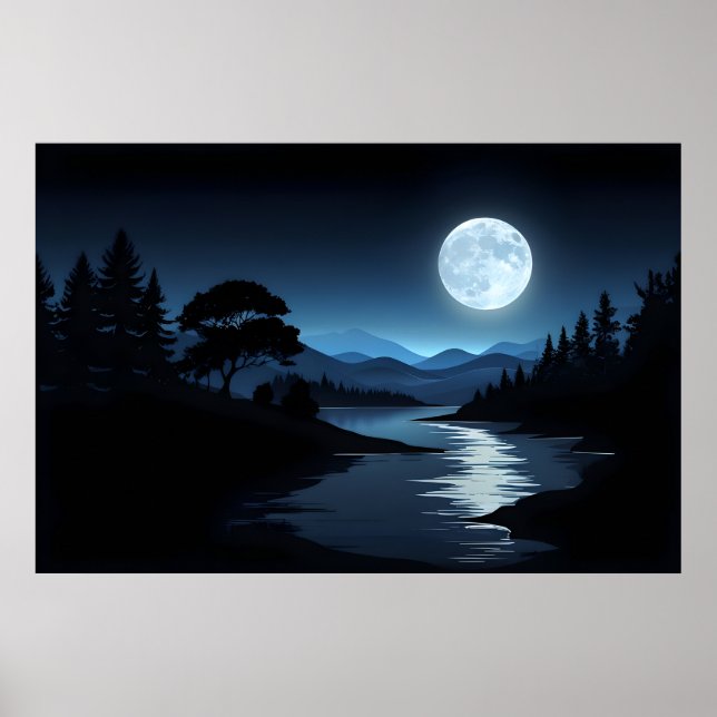 Silence sur la Lune - Poster Serene Landcape (Devant)