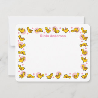 Silencieux Duckies Carte de remerciements Baby sho