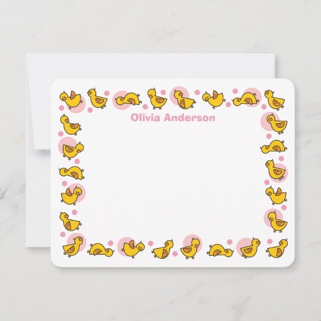 Silencieux Duckies Carte de remerciements Baby sho (Devant)