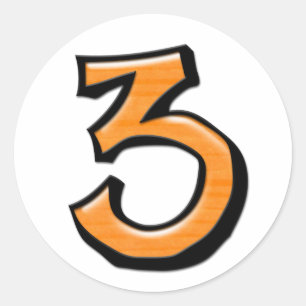 Silencieux Numéro 3 orange blanc Sticker