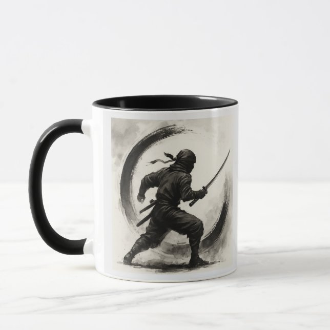 Silent Shadow – Ninja Ink Art Mug (Gauche)