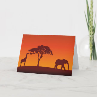 Silhouette africaine de safari - carte de voeux