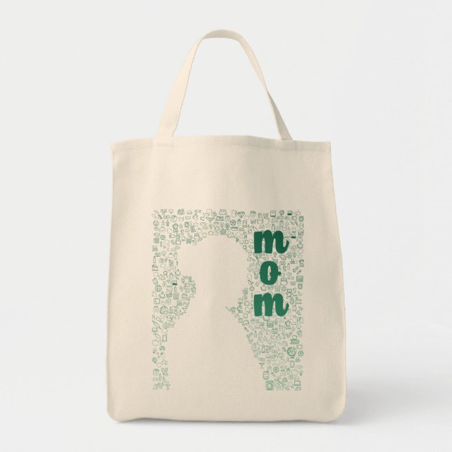 Silhouette blanche d'un Sac fourre-tout maman (Devant)