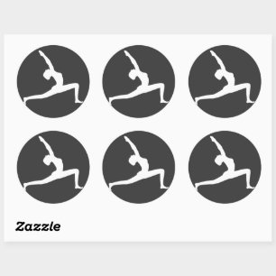 Silhouette Blanche Yoga Femme Possédant Sticker Ro