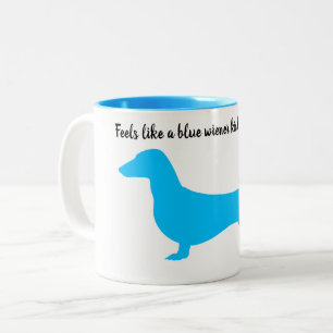 Silhouette bleue Dachshund Mug