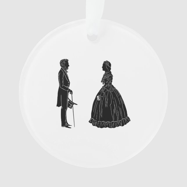 silhouette d'abraham lincoln et de mary todd linco (devant)
