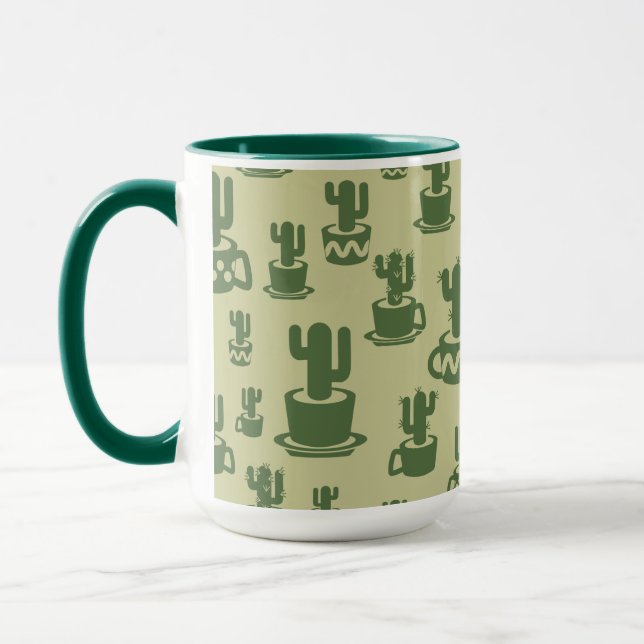 Silhouette de cactus succulent dans les tasses Com (Gauche)