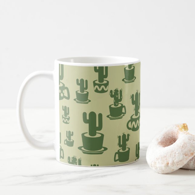 Silhouette de cactus succulent en tasses et pots (Avec donut)
