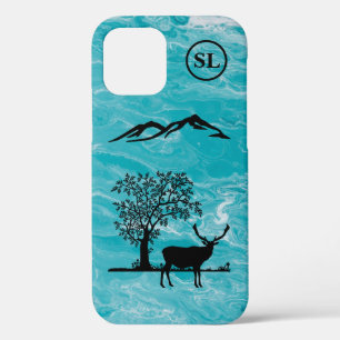 Silhouette de cerf personnalisé iPhone 12 Coque Ap