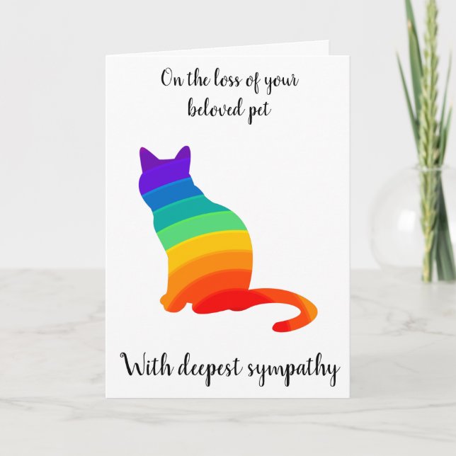 Silhouette de chat arc-en-ciel ou carte de sympath (Devant)