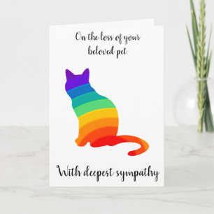 Silhouette de chat arc-en-ciel ou carte de sympath