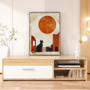 Silhouette de chat bohème Déco minimaliste solei