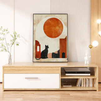 Silhouette de chat bohème | Déco minimaliste solei