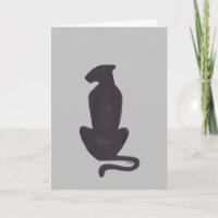 Silhouette de chat noir carte de vœux gris chats c