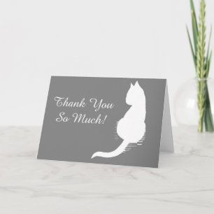 Silhouette de chats gris et blanc Carte de remerci