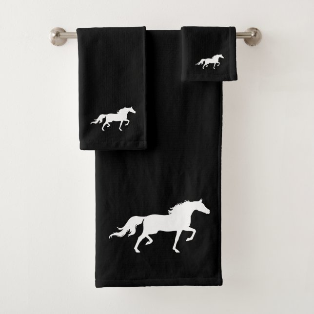Silhouette de cheval blanc sur fond noir (En situation)