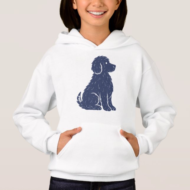 Silhouette de chien bleu Art minimal (Devant)