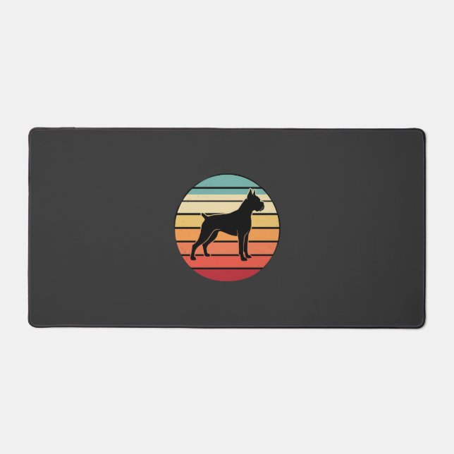 Silhouette de chien Boxer au coucher du soleil Vin (Recto)
