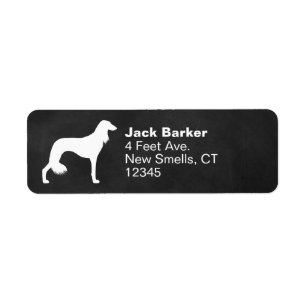 Silhouette de chien de Saluki Retour Étiquettes d