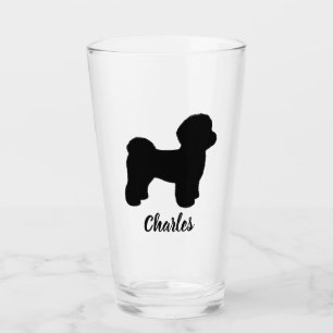 Silhouette de chien maltais Verre de boisson perso