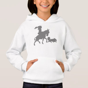 Silhouette de chiot de cheval de poney de fille