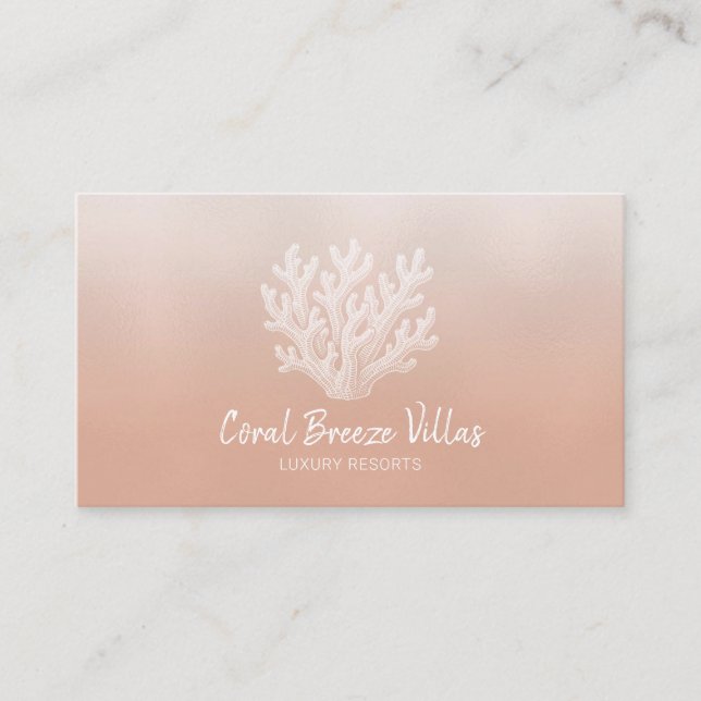 Silhouette de corail marin | Carte de visite corai (Devant)