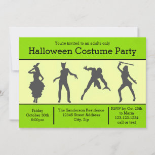 Silhouette de costume vert - Invitation à une fête