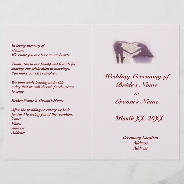 Silhouette de couple nuptiale Coeur en Mariage de  (Devant)