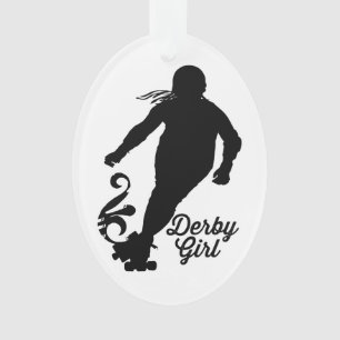Silhouette de fille de Derby, patinage de Derby de