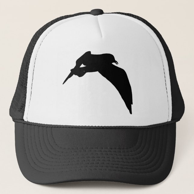 Silhouette de goéland de mer en Casquette noir (Devant)