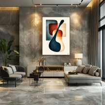 Silhouette de guitare abstraite Art mural musical 