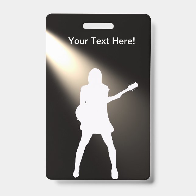 Silhouette de guitare pour Badge avec Lynard (Avant)