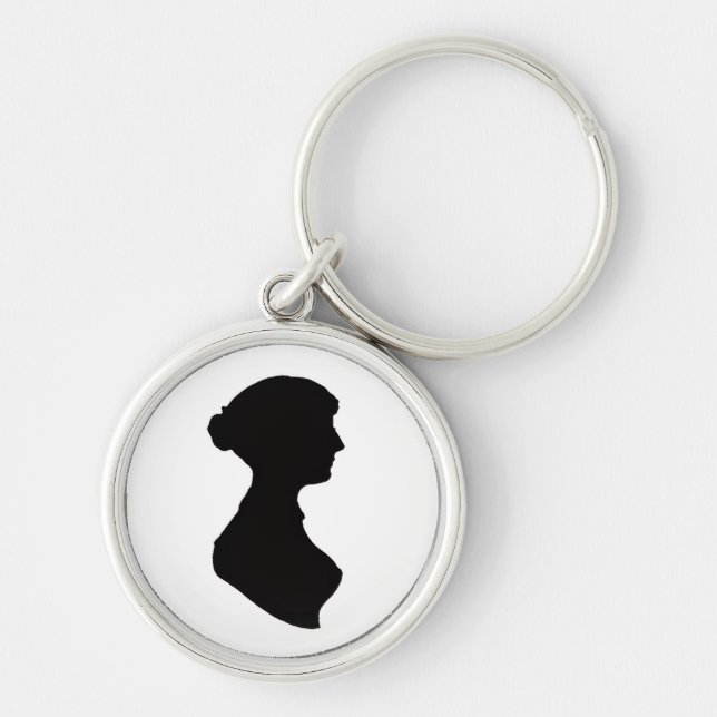 Silhouette de Jane Austen sur un porte-clés (Devant)