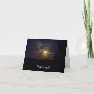 Silhouette de la lune Carte de remerciements