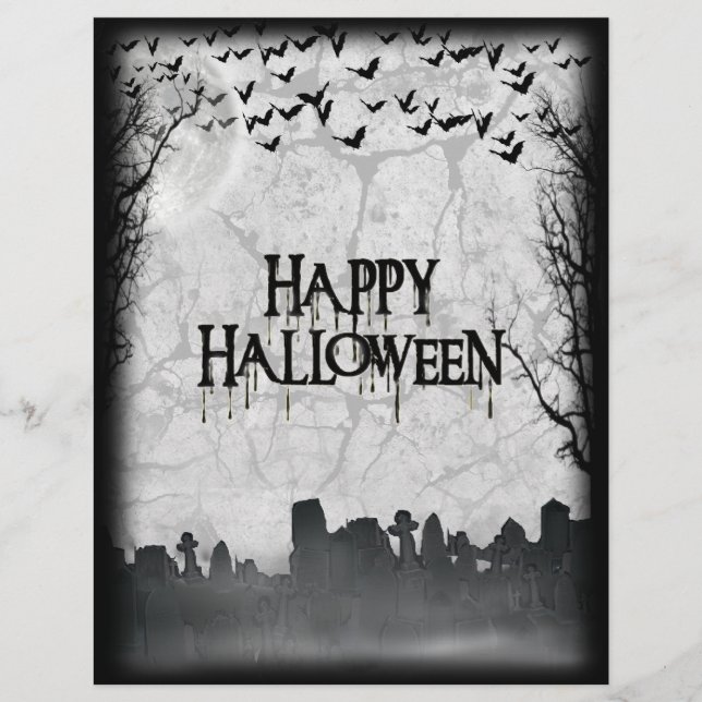Silhouette de la scène du cimetière d'Halloween (Devant)
