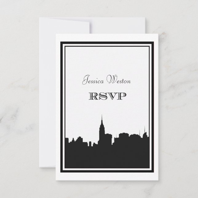 Silhouette de la skyline de NYC #2 DIY RSVP (Devant)