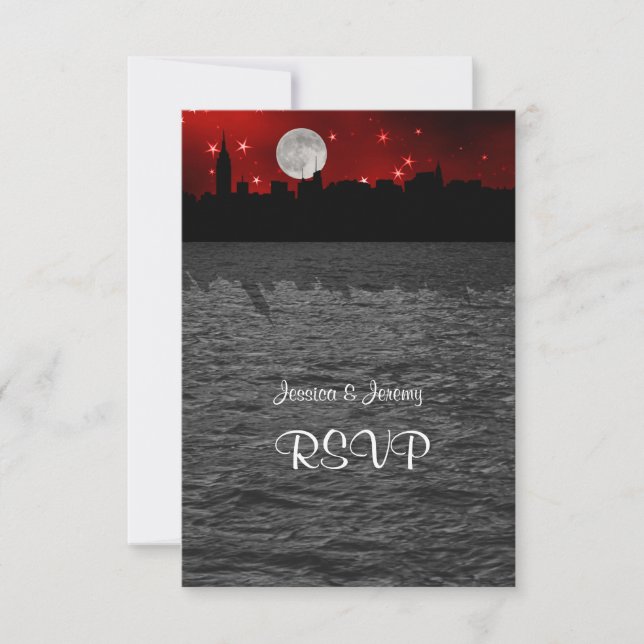 Silhouette de la skyline de NYC Lune Rouge RSVP 1 (Devant)