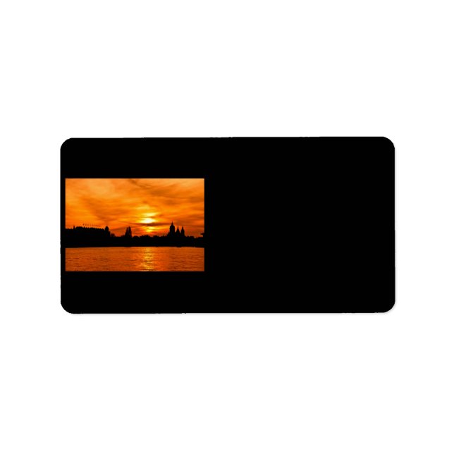 Silhouette de la ville au Étiquette de adresse du  (Devant)