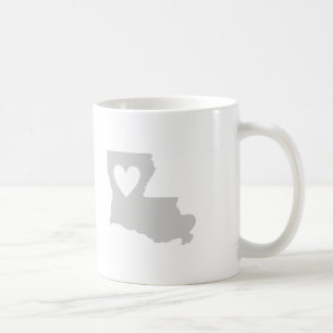 Silhouette de Louisiane avec Coeur Coffee Mug