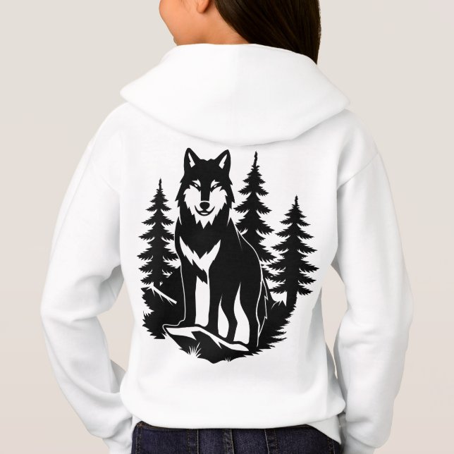 Silhouette de loup en forêt (Dos)