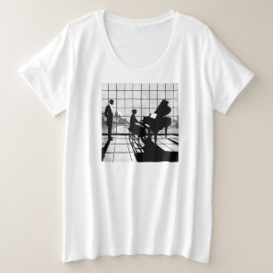 Silhouette de Piano Style Art Déco Noir et Blanc