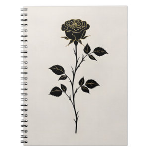 Silhouette de Rose Noire   Cahier Minimaliste